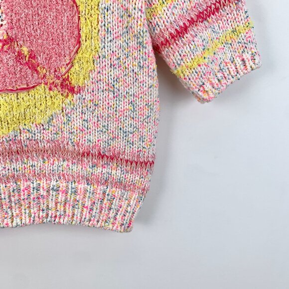 Chanel Multicolored Knit Short Sleeve Sweater With Heart Design Size 34 Womens - Picture 5 of 8